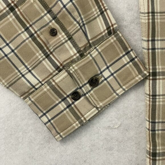 prAna Edgewater Shirt Mens Size XXL Chalk Plaid Button Down Long Sleeve NEW - Picture 9 of 12